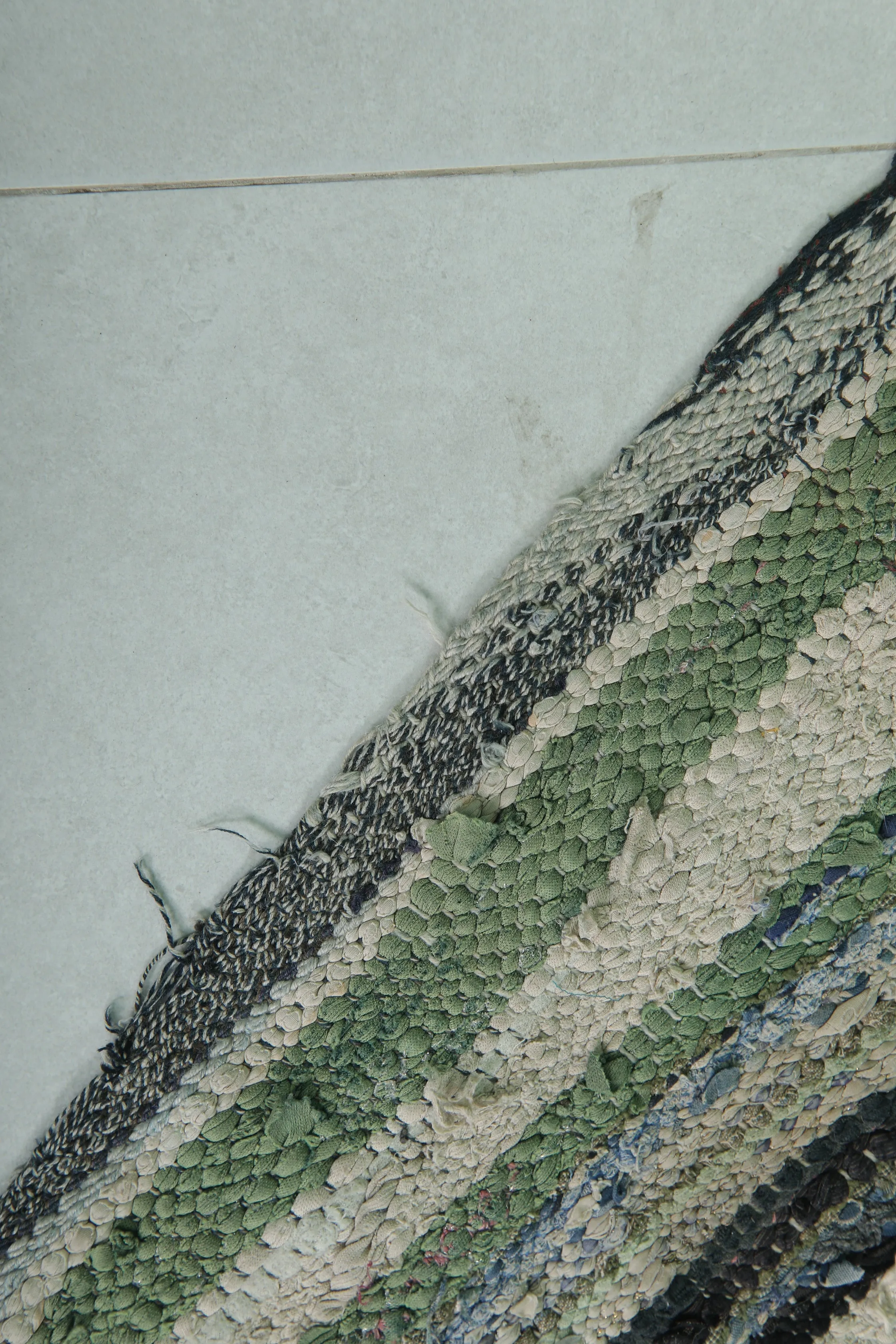 Vintage Moroccan Boucherouite Rug 4.1 x 3.8 Feet - Handwoven Striped Design