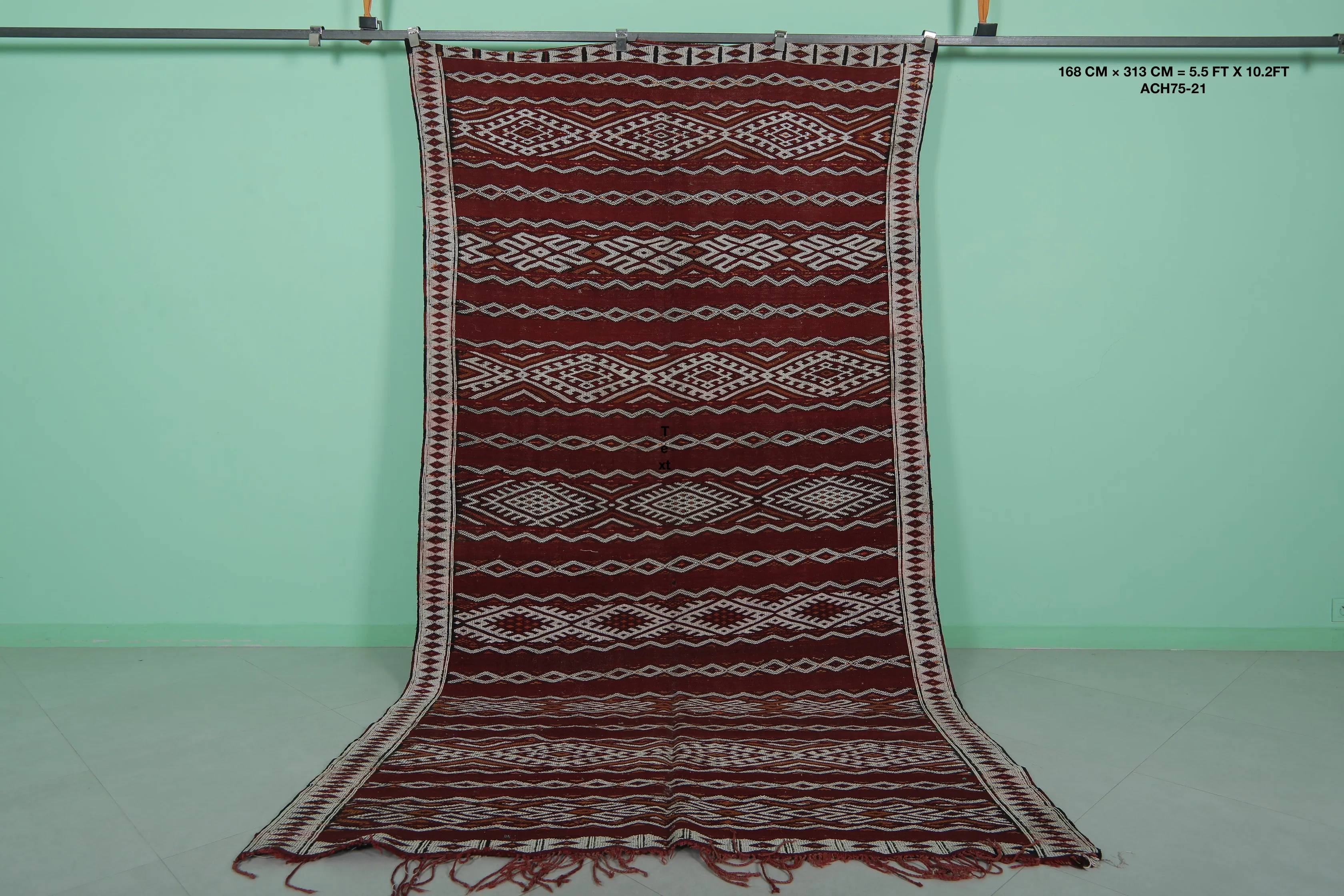 Vintage Moroccan Kilim 5.5 FT x 10.2 FT – Authentic Berber Craft