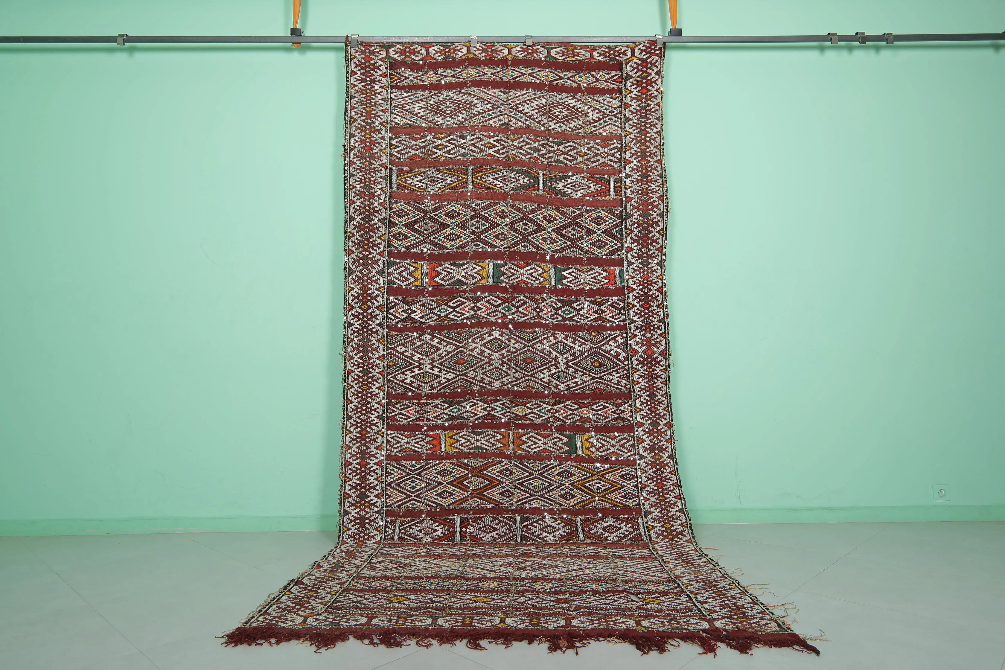 Vintage Moroccan Kilim - 5.5 FT X 12.2 FT - Authentic Handwoven Rug