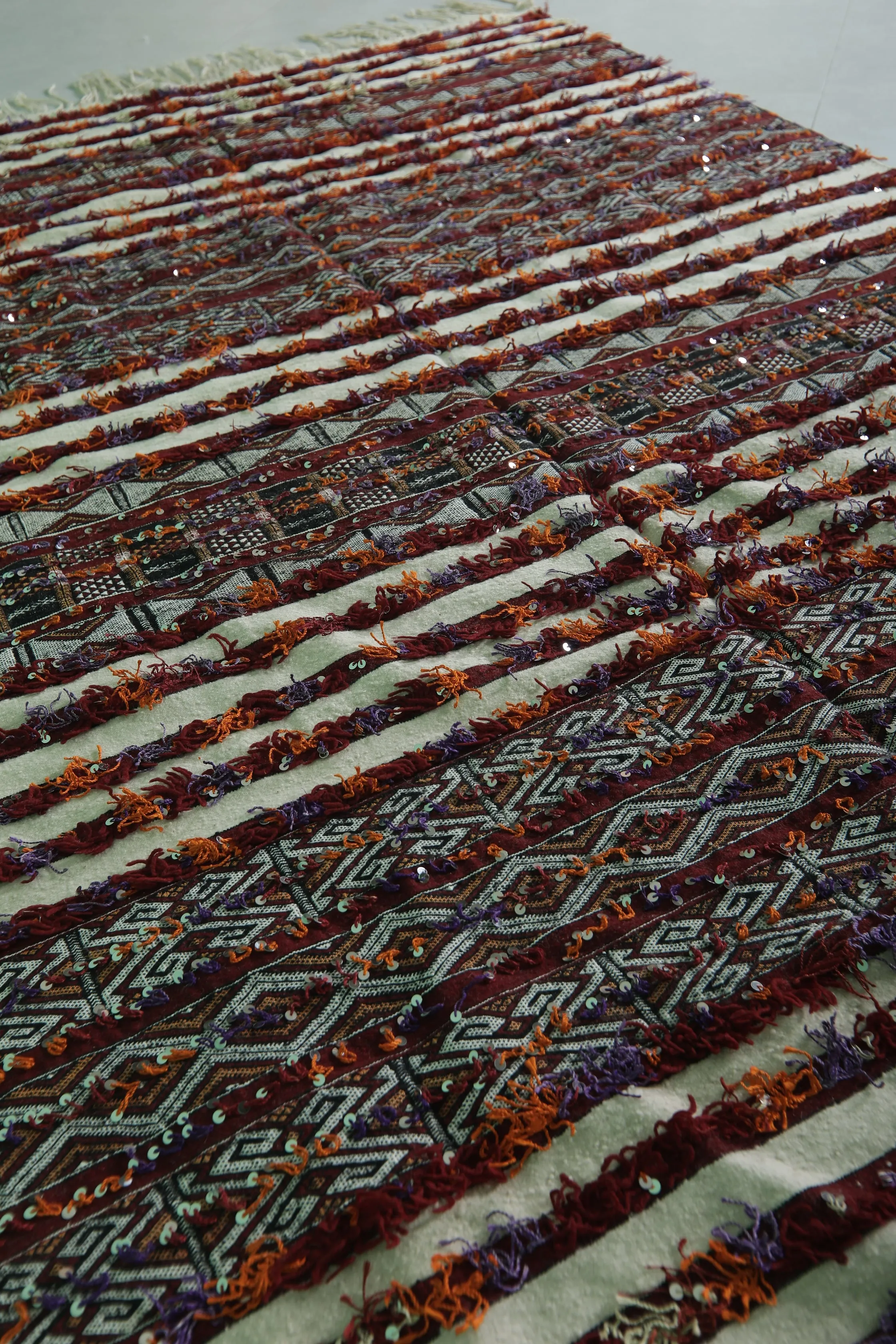 Vintage Moroccan Kilim - Handwoven Striped Design - 5.3x9.1 ft