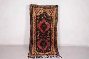 Vintage Moroccan Rug 3.7 x 7.8 FT - Traditional Elegance