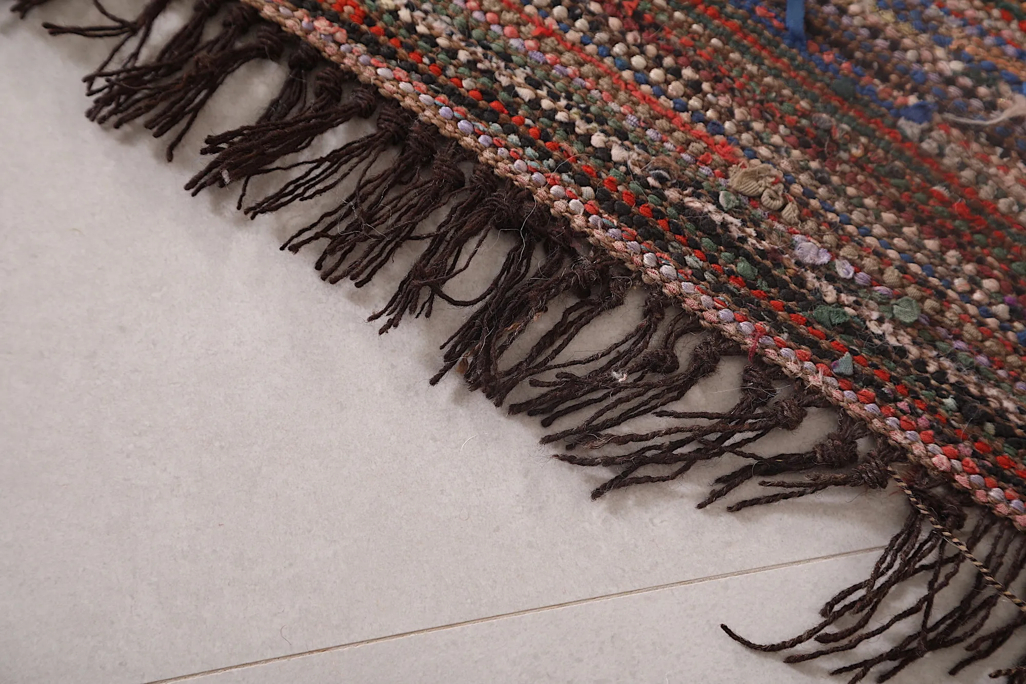 Vintage Moroccan Rug - 3.9 FT × 4.4 FT | Handwoven Unique Design