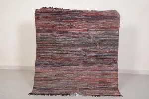 Vintage Moroccan Rug - 3.9 FT × 4.4 FT | Handwoven Unique Design