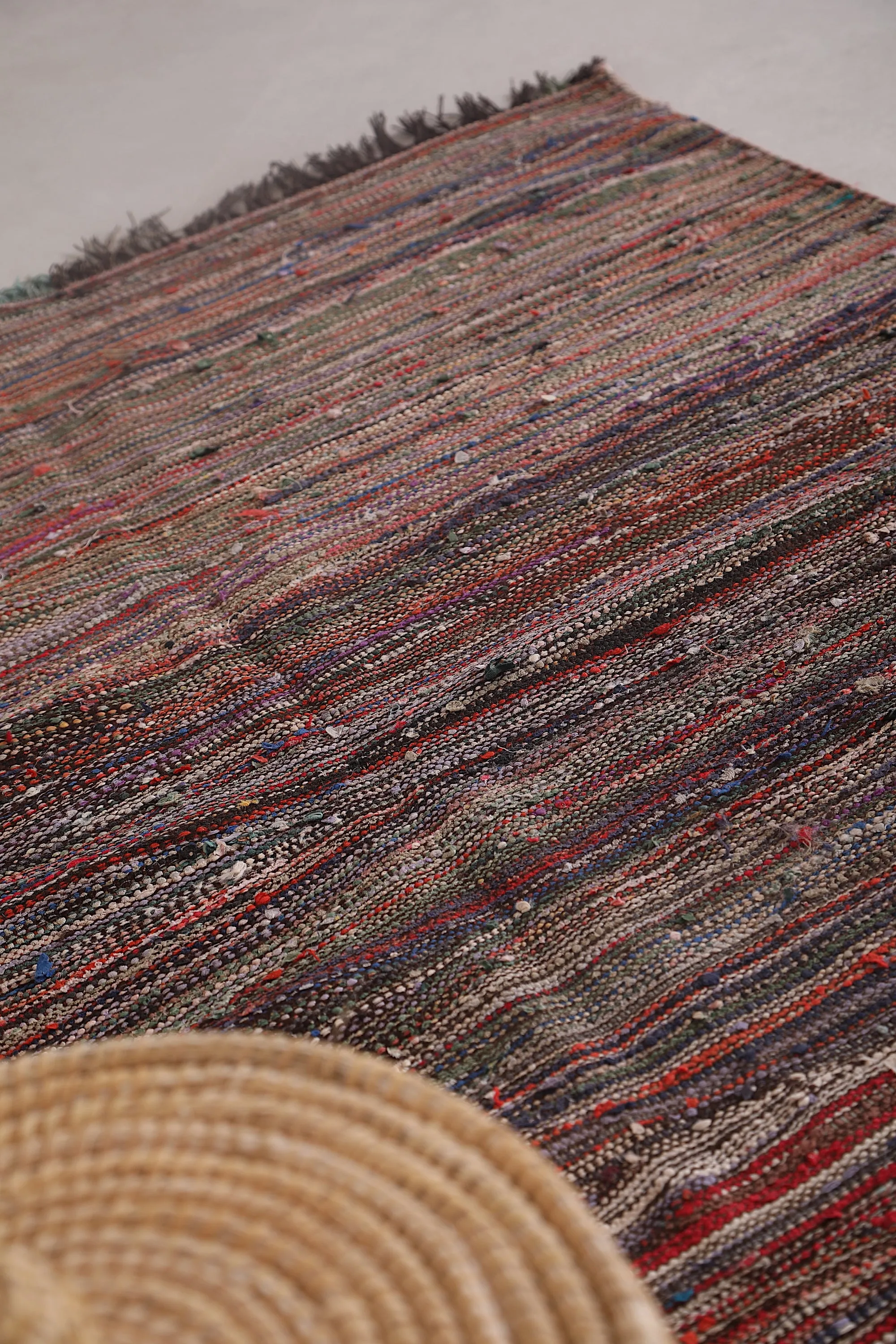 Vintage Moroccan Rug - 3.9 FT × 4.4 FT | Handwoven Unique Design