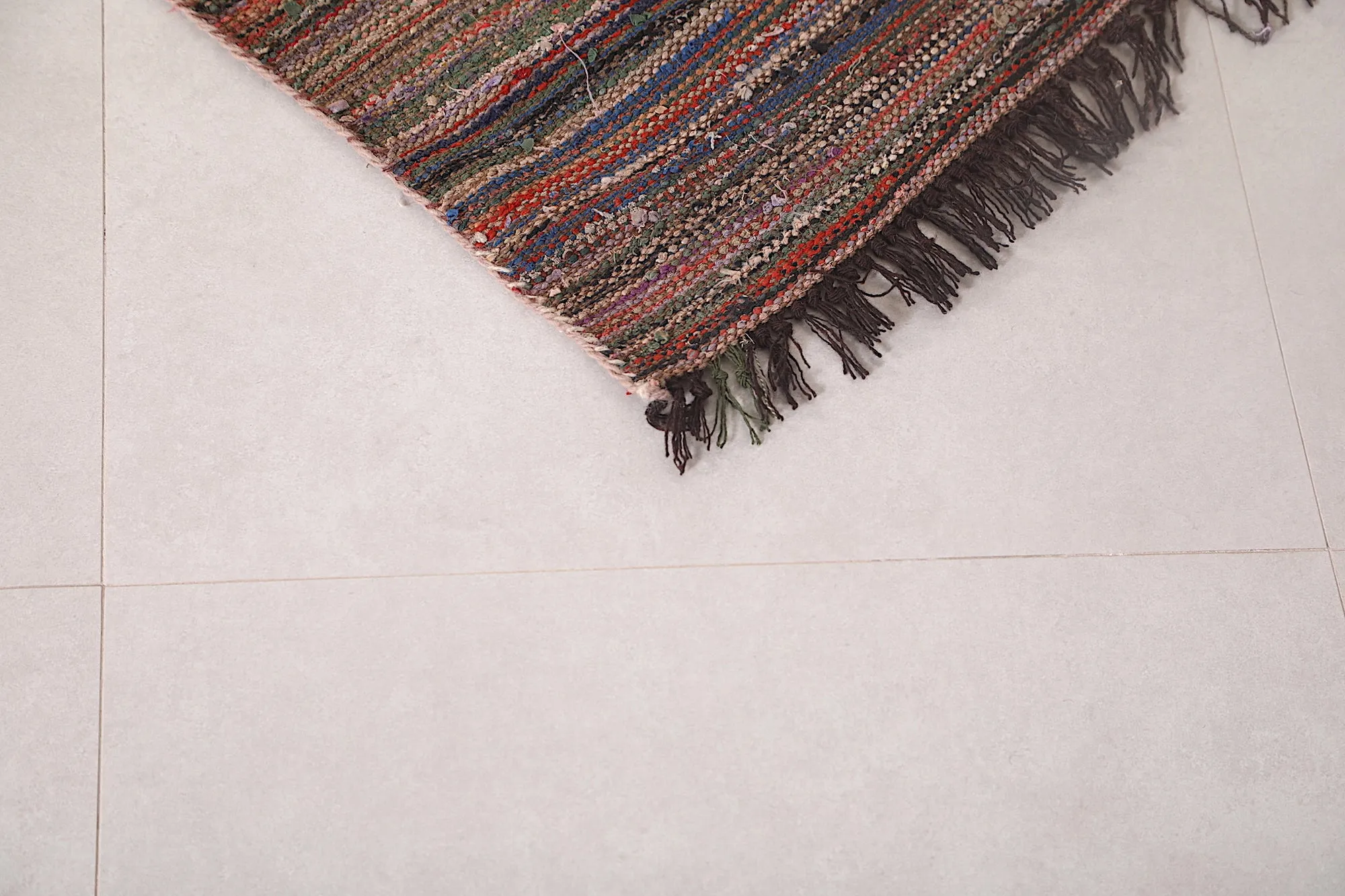 Vintage Moroccan Rug - 3.9 FT × 4.4 FT | Handwoven Unique Design