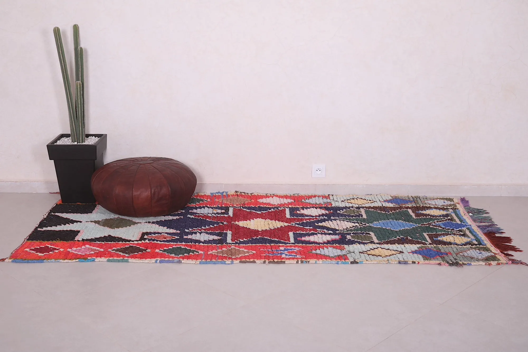 Vintage Moroccan Rug Runner - 3.5 X 8.1 Feet