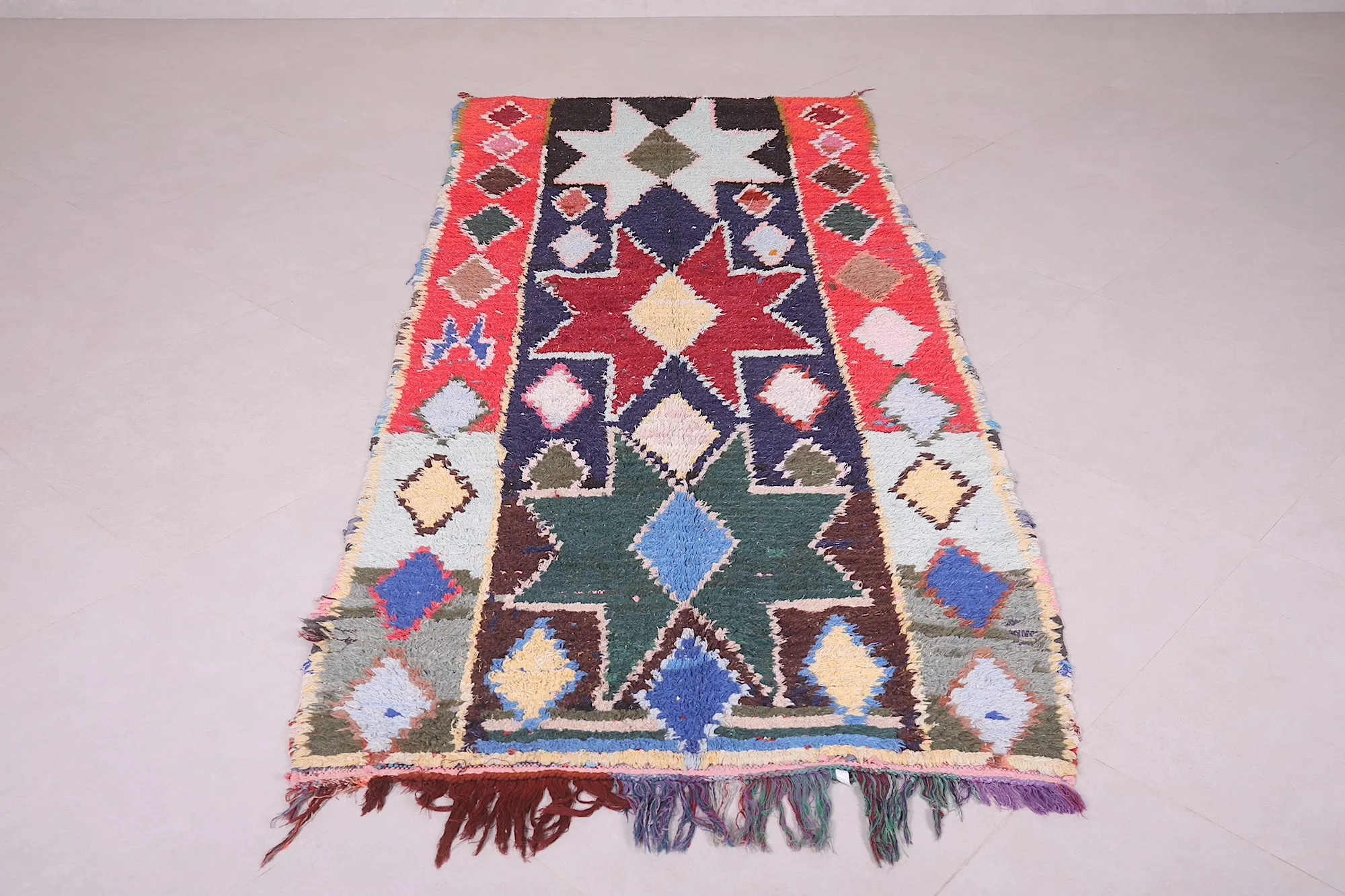 Vintage Moroccan Rug Runner - 3.5 X 8.1 Feet