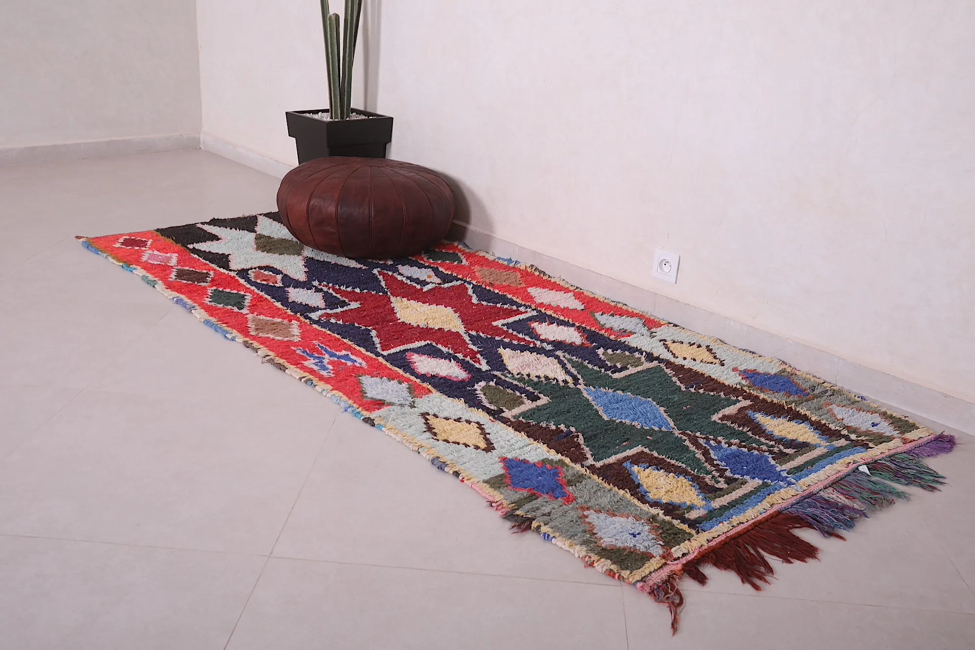 Vintage Moroccan Rug Runner - 3.5 X 8.1 Feet