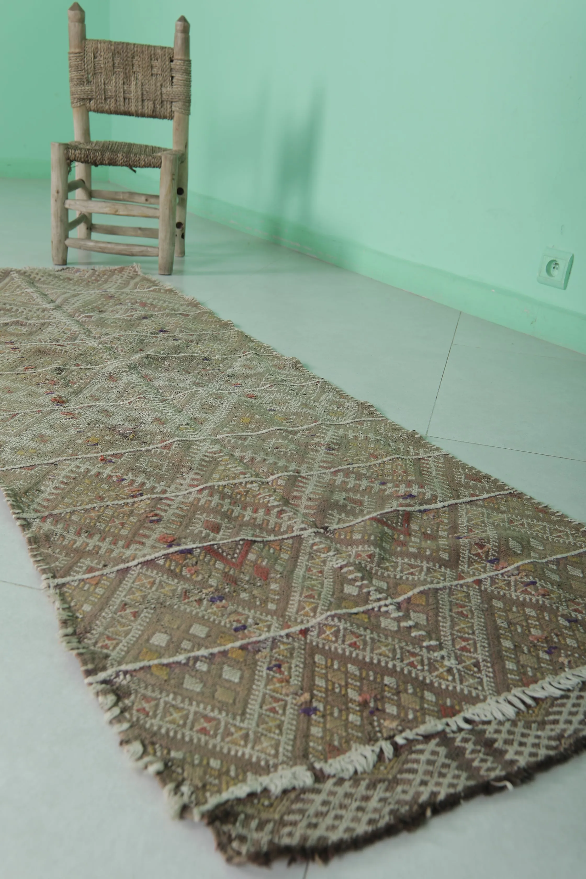 Vintage Moroccan Runner Rug 2 X 6.1 Feet