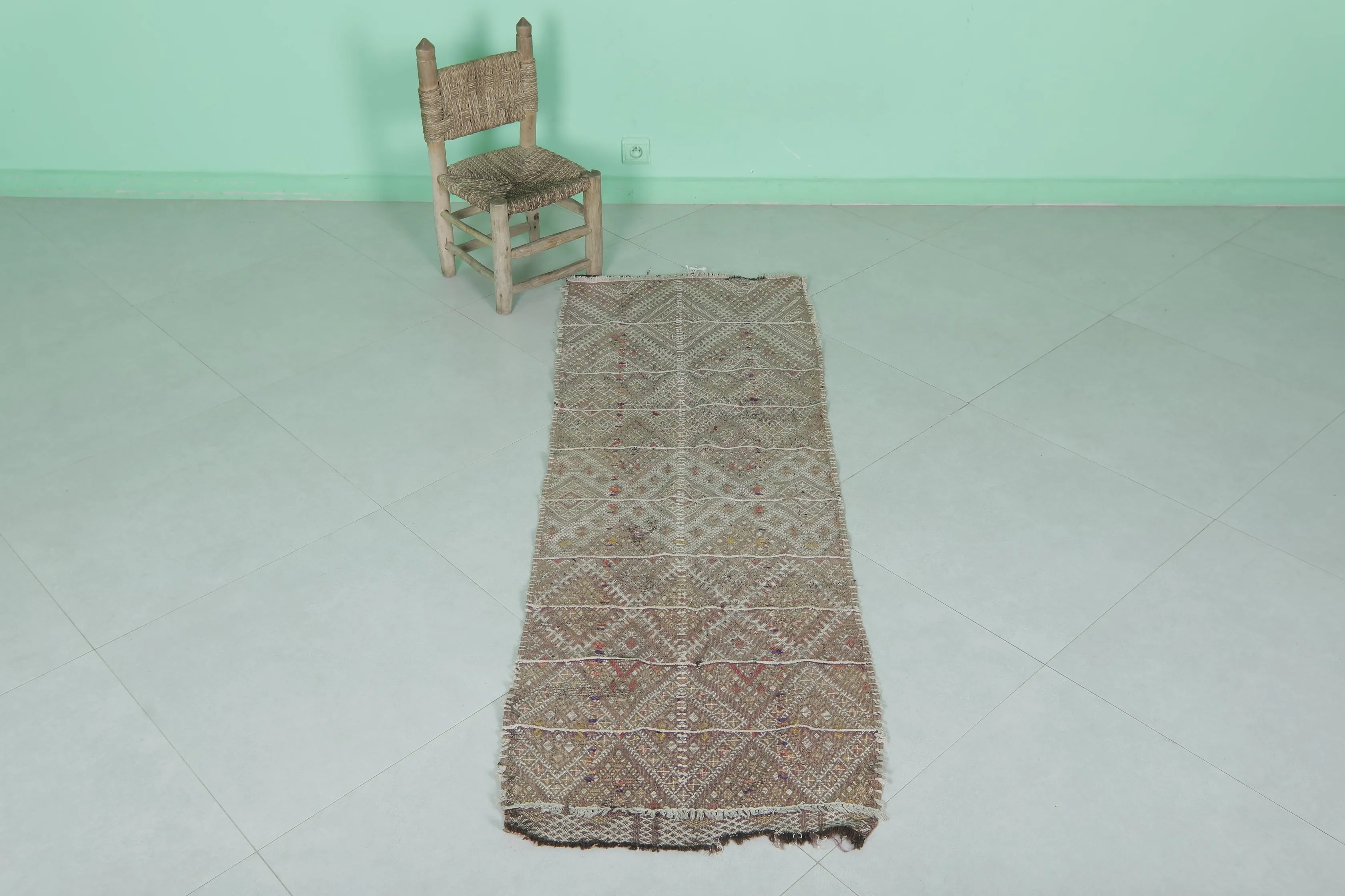 Vintage Moroccan Runner Rug 2 X 6.1 Feet