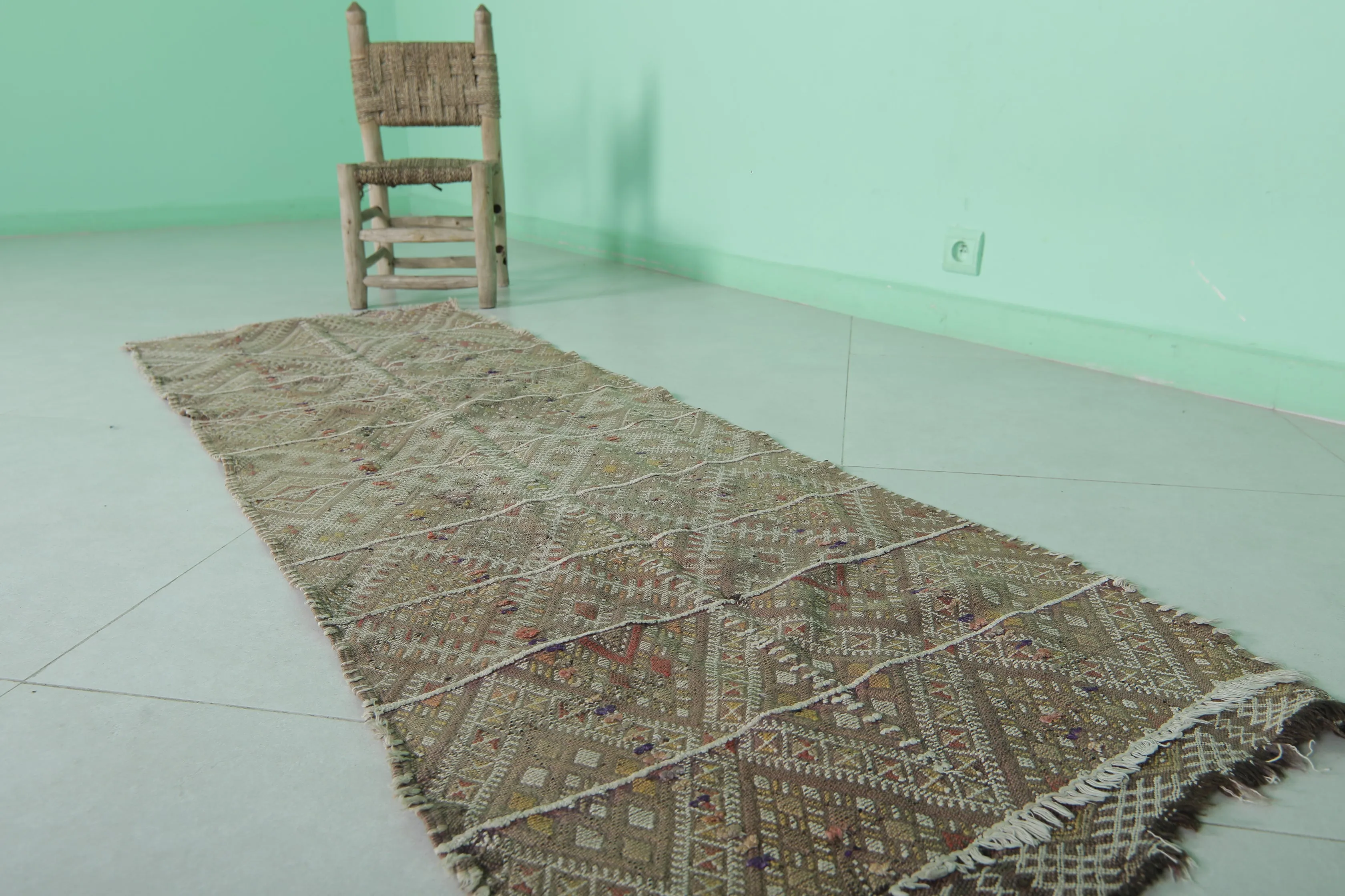 Vintage Moroccan Runner Rug 2 X 6.1 Feet