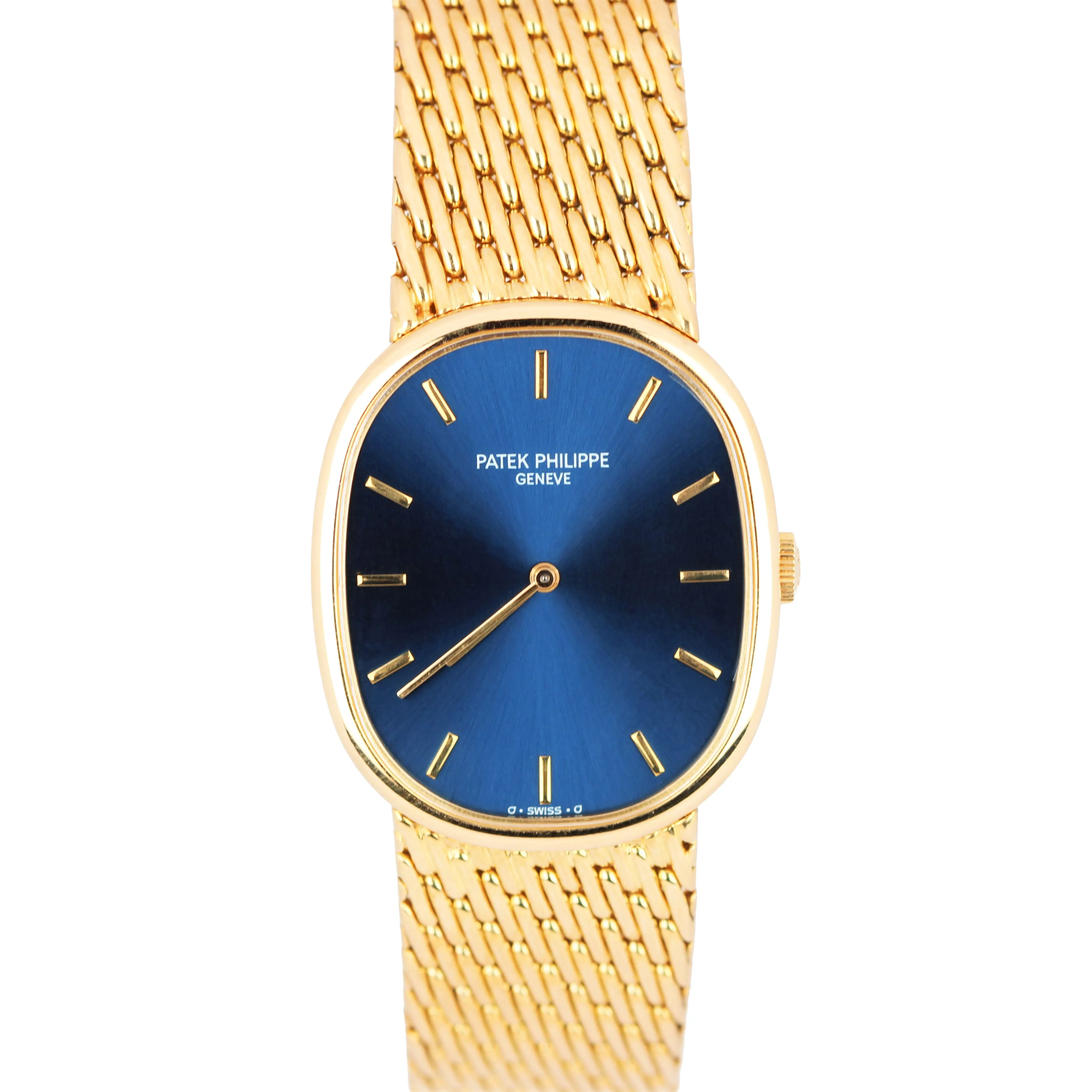 Vintage Patek Philippe Ellipse 3848/8 18K Gold Blue Dial 27x32mm Watch Box