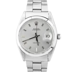 Vintage Rolex Oysterdate Precision Silver Stainless Steel 34mm Watch 6694