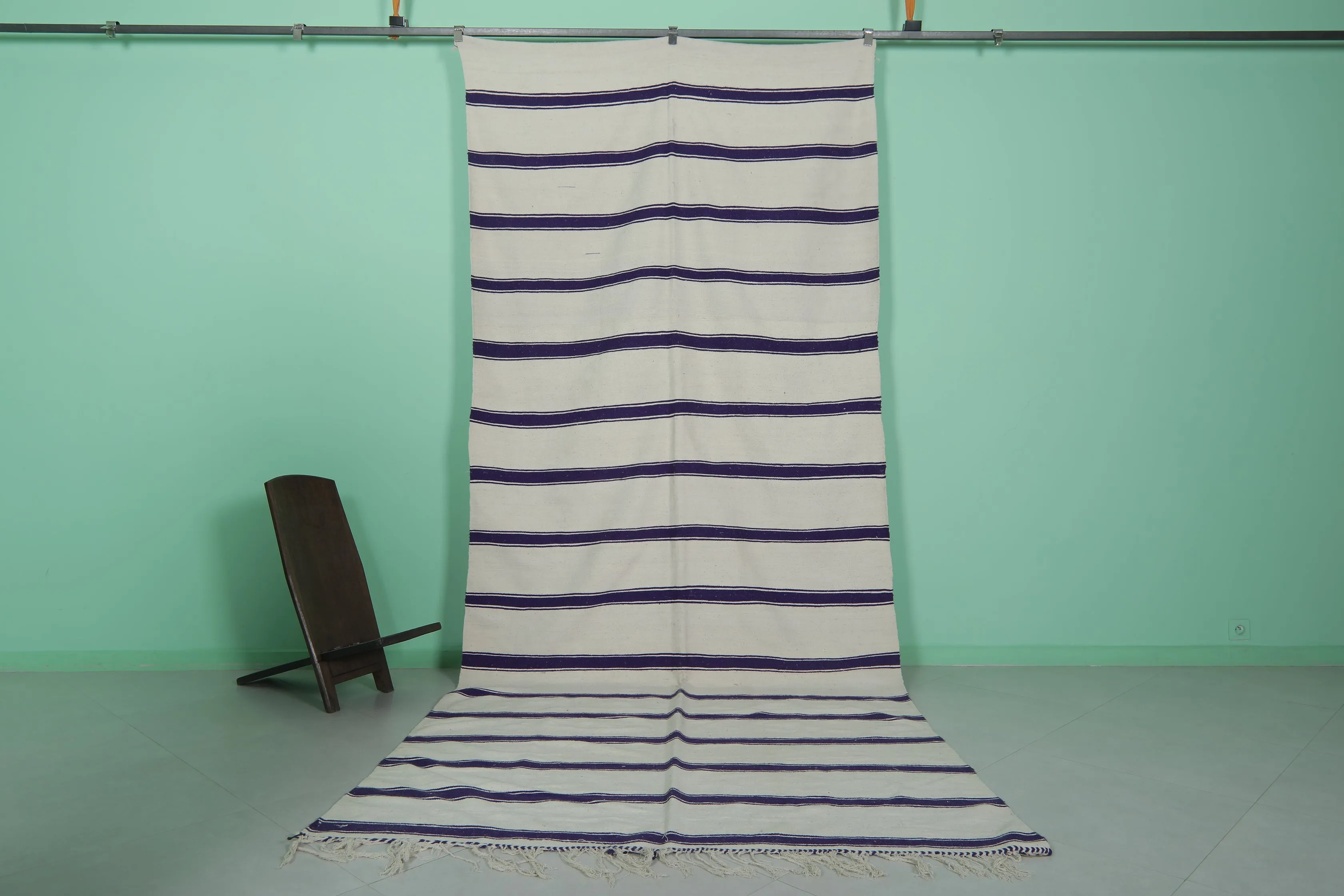 Vintage Wool Berber Blanket – Moroccan Handwoven Design