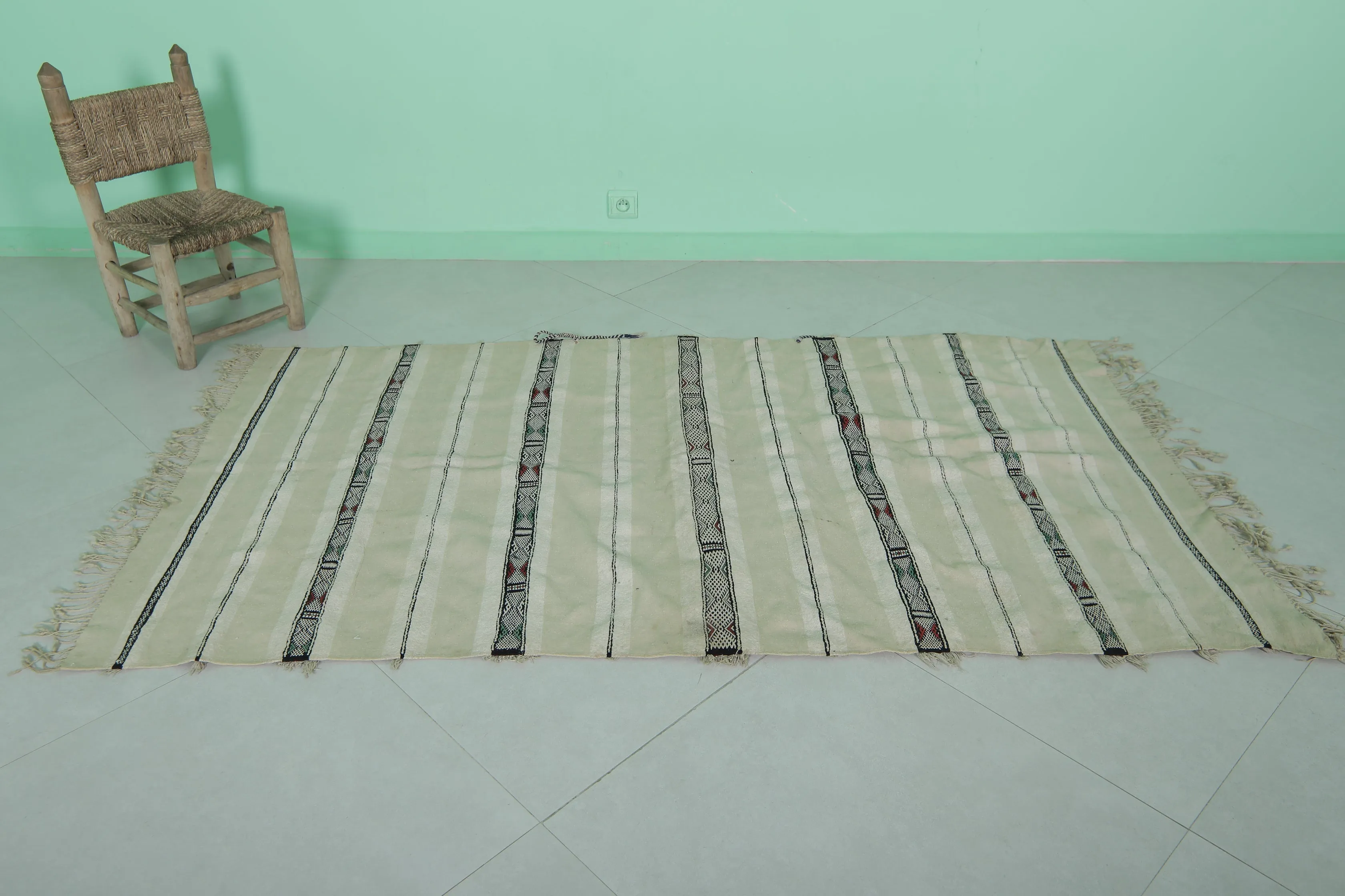 Wedding Berber Rug Tribal Blanket - Handwoven 3.6 x 6.5 ft