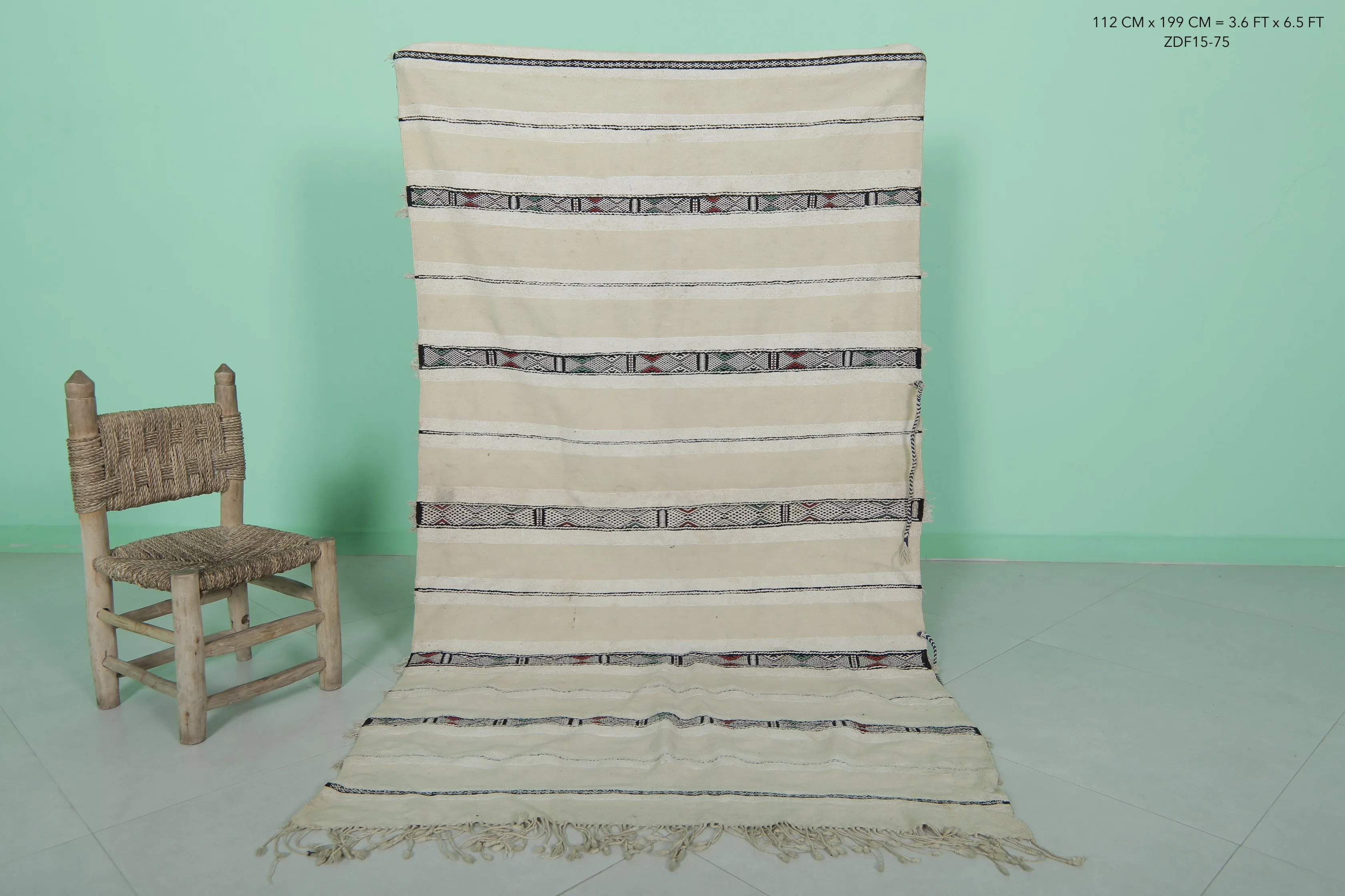 Wedding Berber Rug Tribal Blanket - Handwoven 3.6 x 6.5 ft