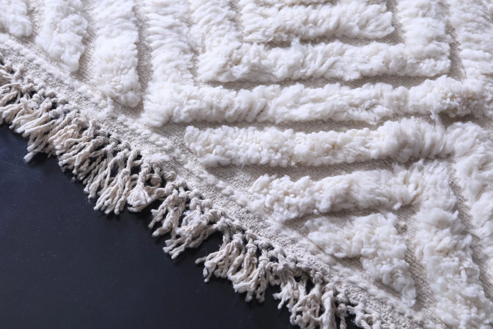 White Moroccan area rug - Custom Wool rug