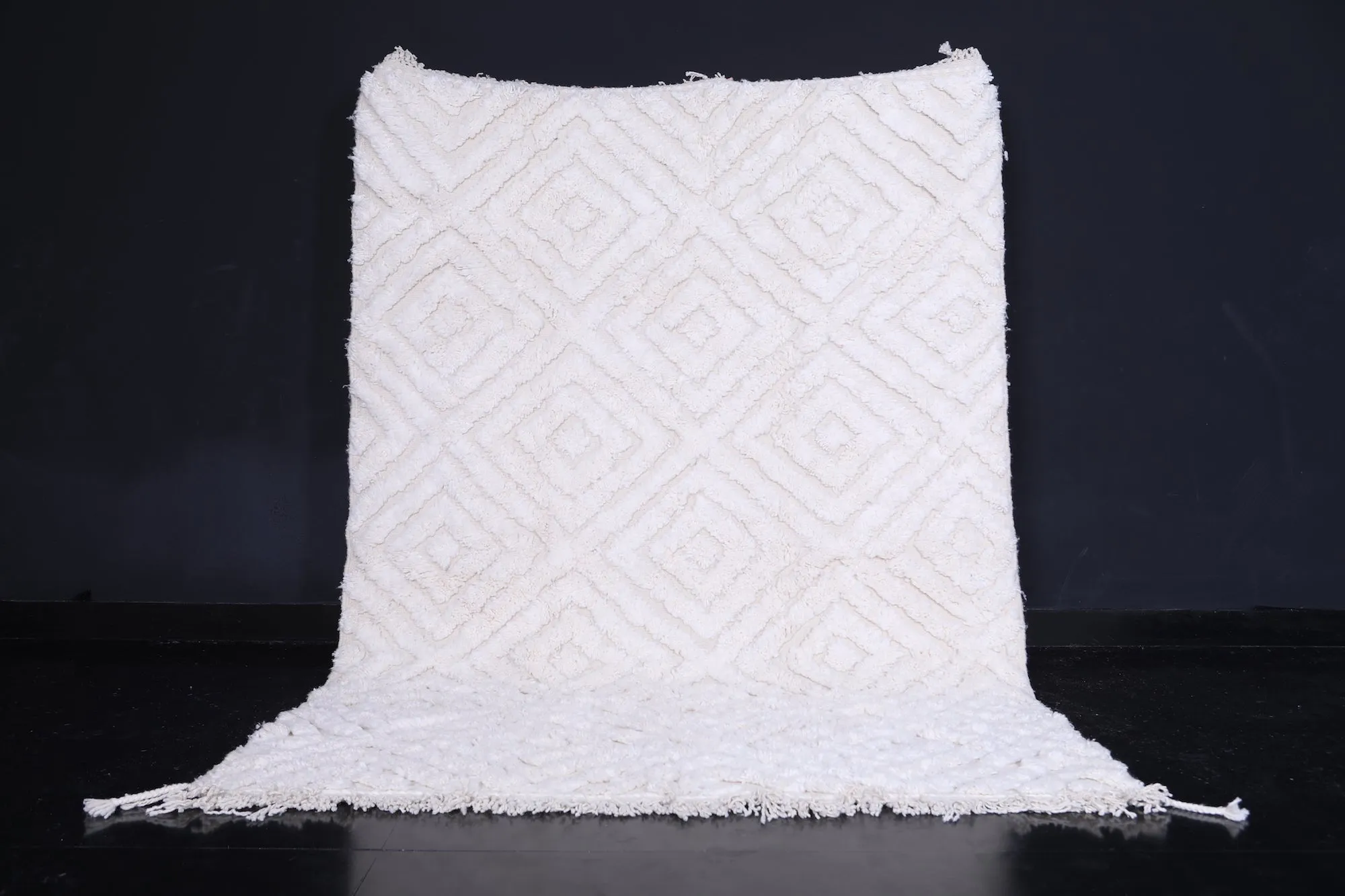 White Moroccan area rug - Custom Wool rug