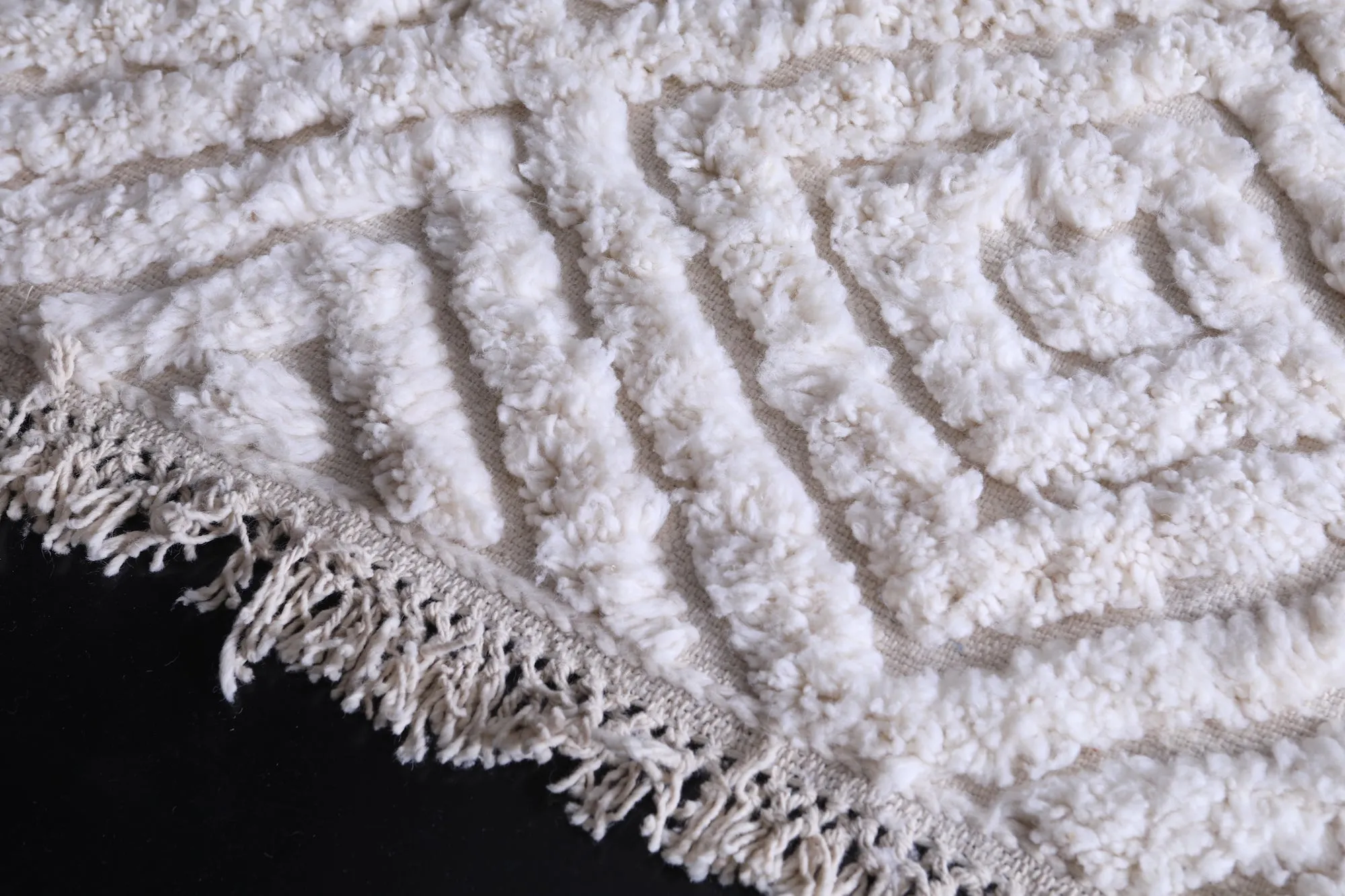 White Moroccan area rug - Custom Wool rug