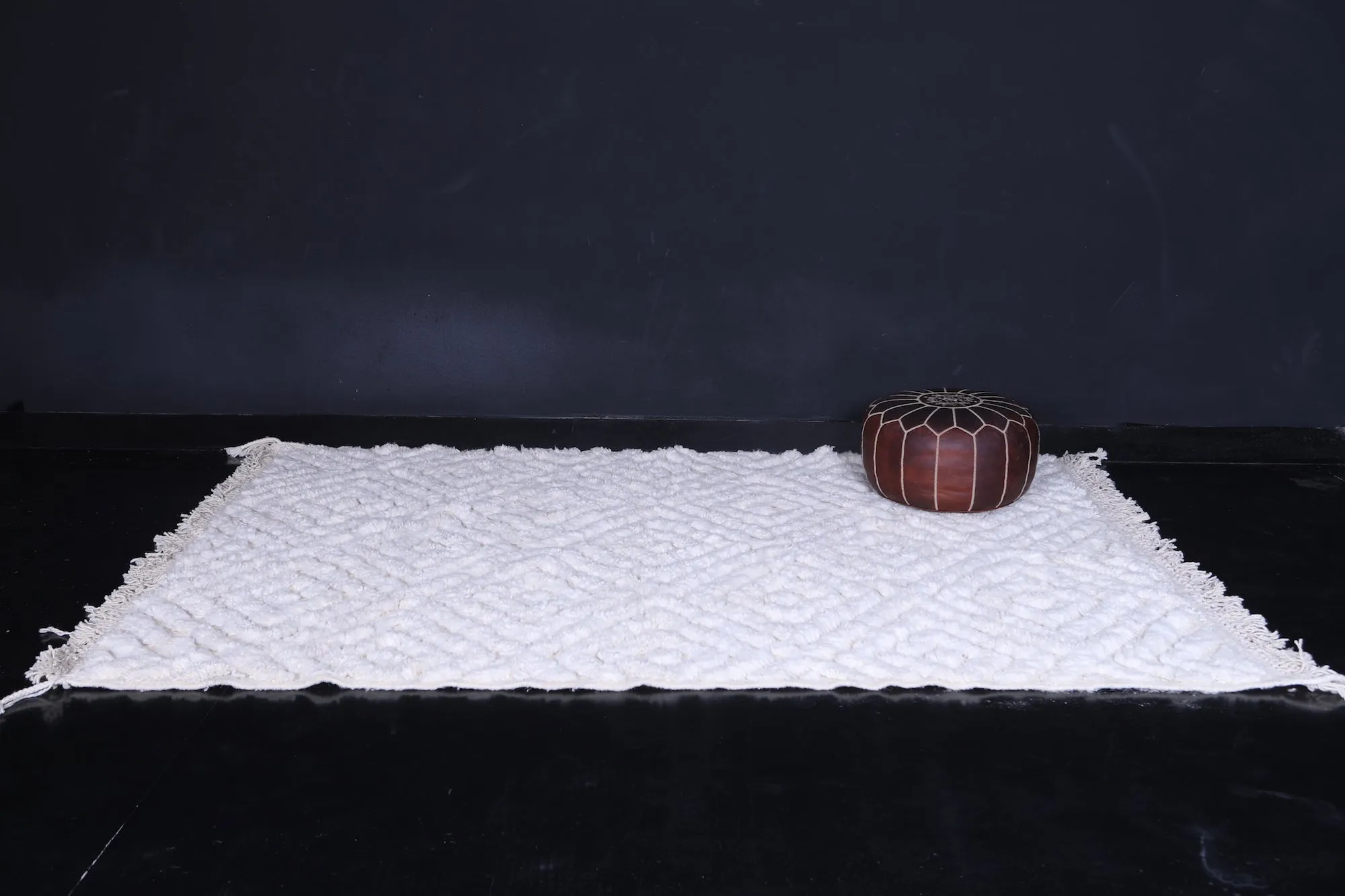 White Moroccan area rug - Custom Wool rug