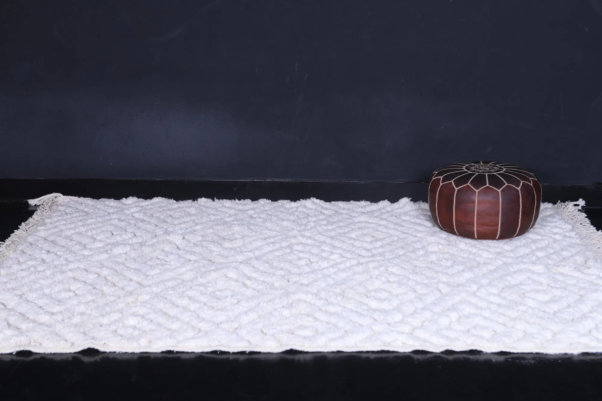White Moroccan area rug - Custom Wool rug