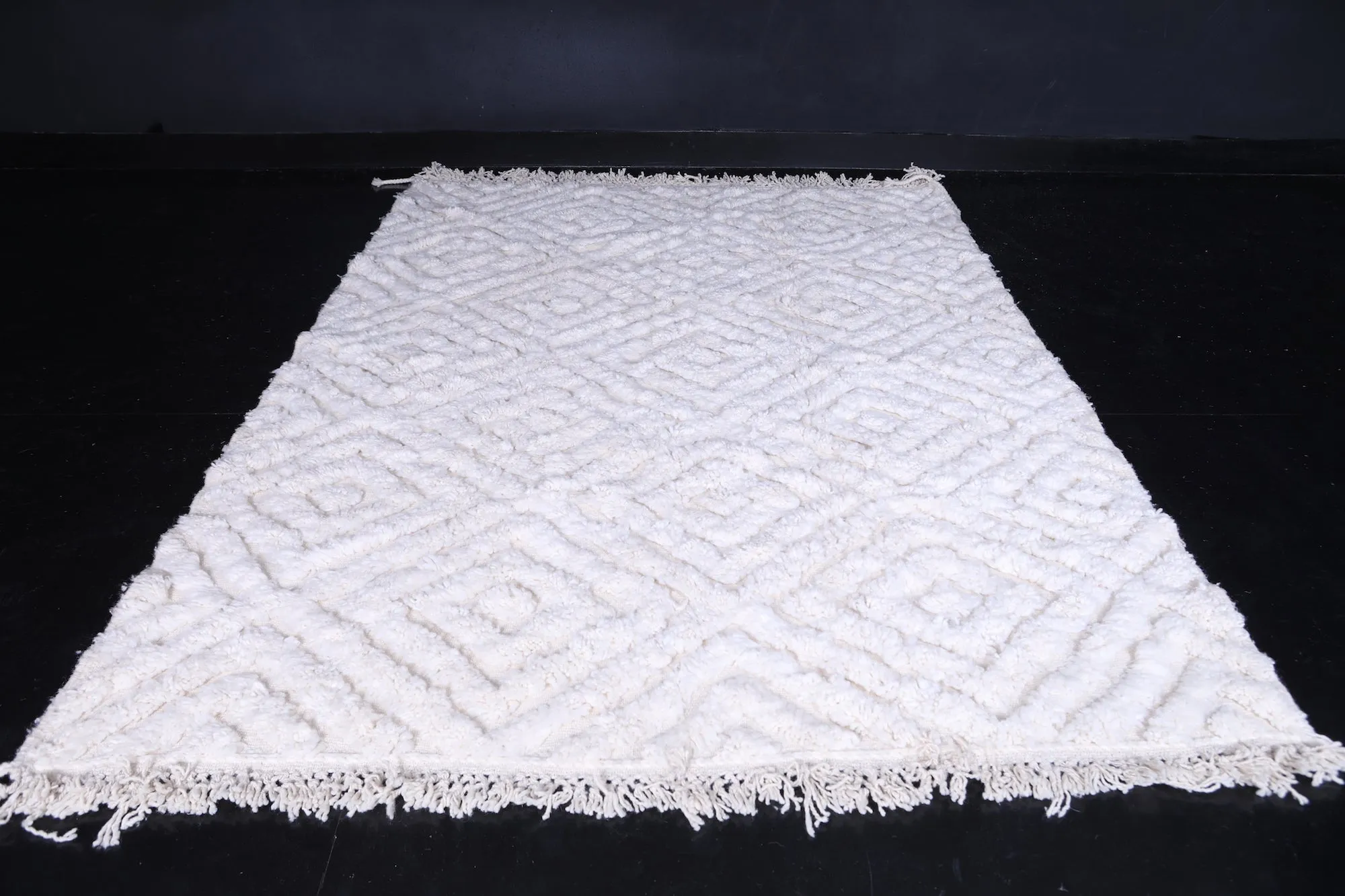 White Moroccan area rug - Custom Wool rug
