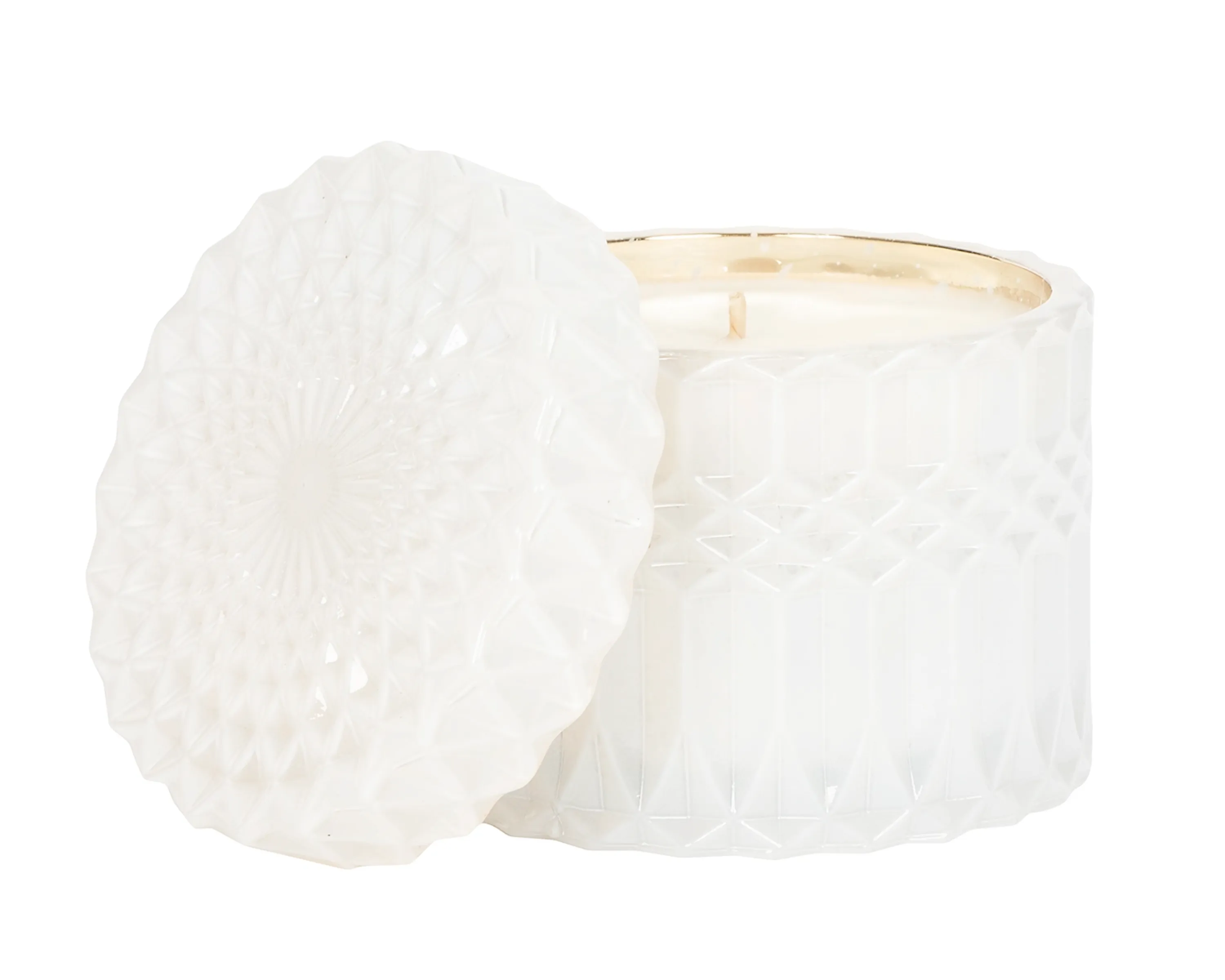 White 'Winter Wonderland' shimmer candle