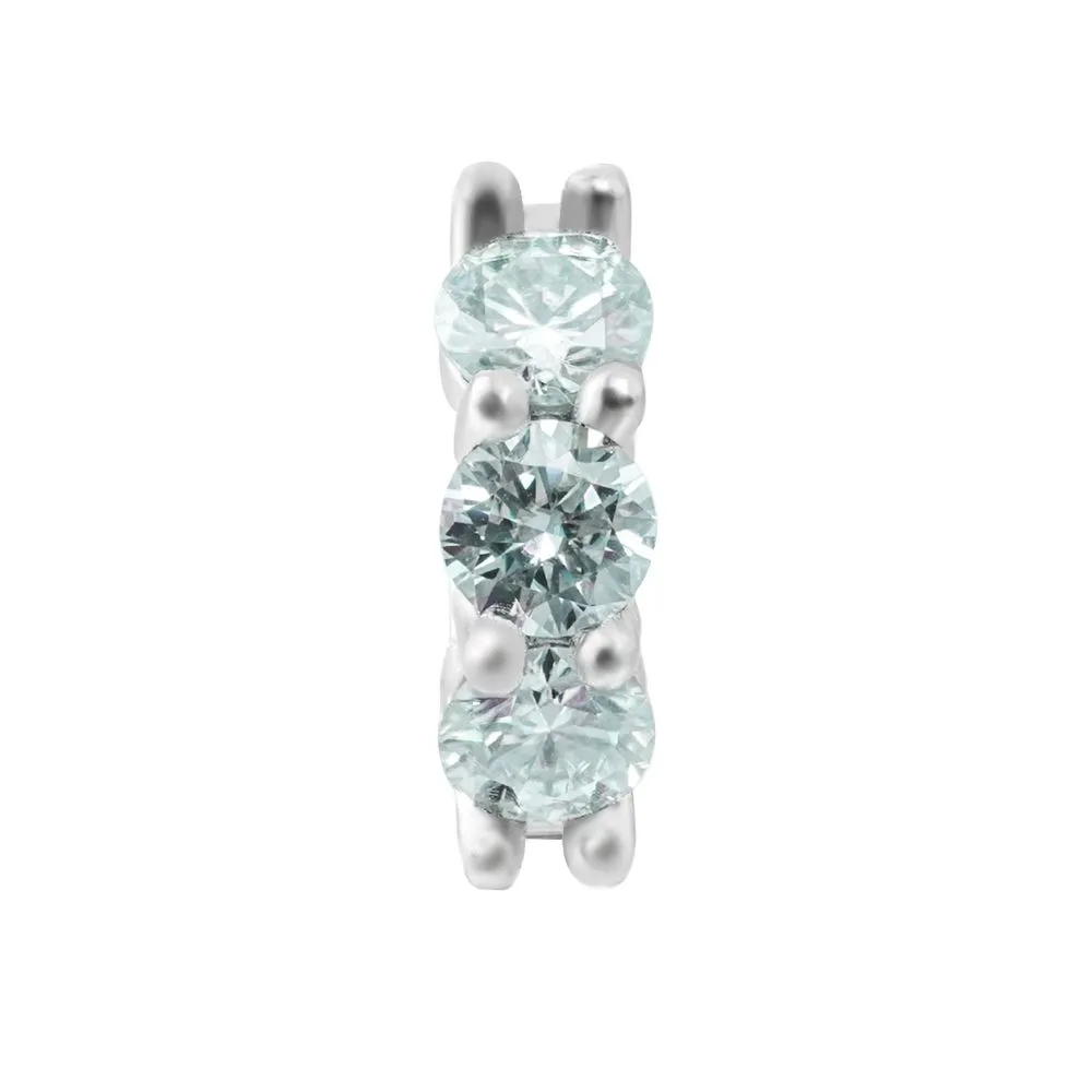 WIC | Three Diamond Maldivian Blue Earrings
