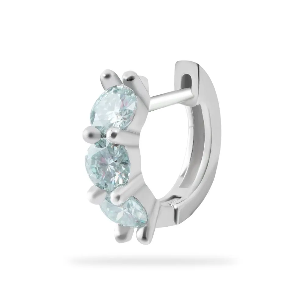 WIC | Three Diamond Maldivian Blue Earrings