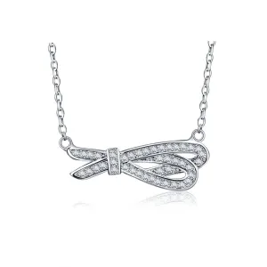 Women’s 925 Sterling Silver Romantic Pendant Necklace with Cubic Zirconia Stones, Trendy Fashion Jewelry for Ladies