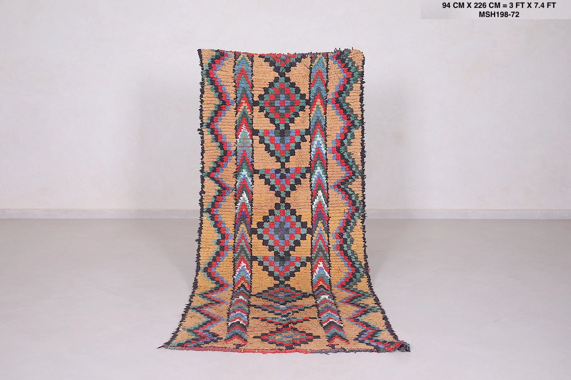 Wonderful Moroccan Runner Rug – 3 x 7.4 Feet | Vibrant Handmade Design