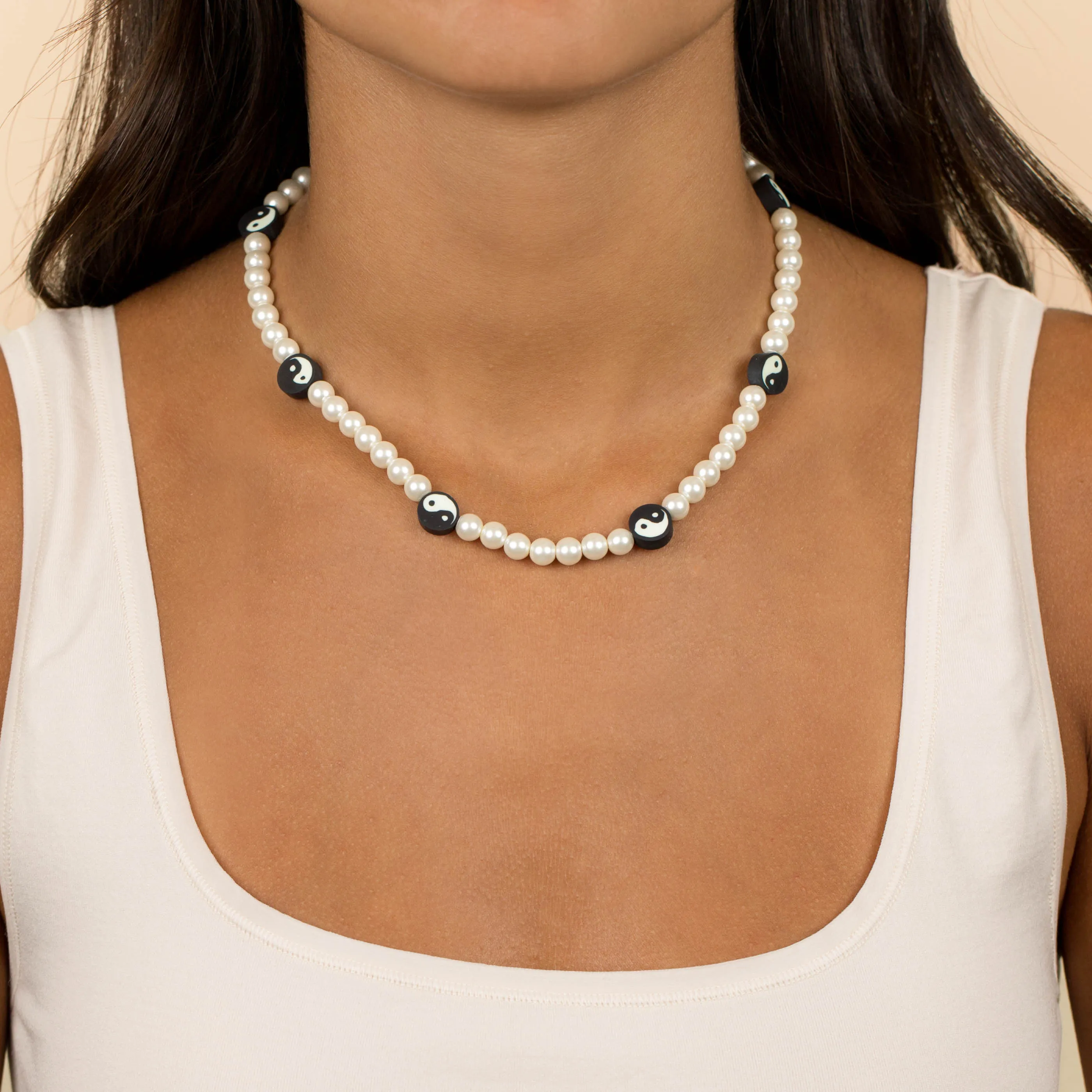 Yin & Yang Pearl Necklace