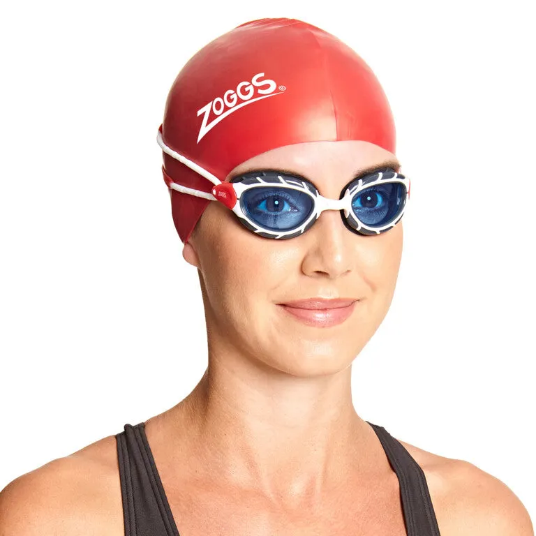 ZOGGS Predator - White/Red - Tinted Blue Lens - Regular
